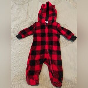 Red and Black Plaid Kids One Piece